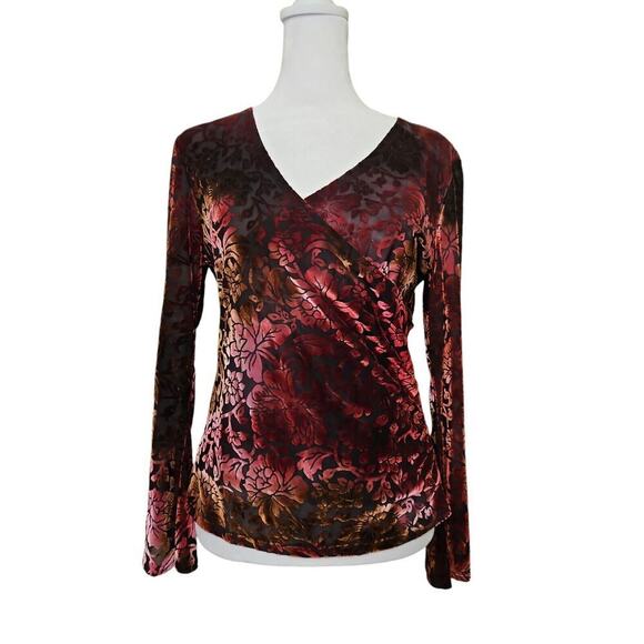 Vtg Susan Lawrence Y2K Top Sz PL Dark Fairy Whimsygoth Velvet Sheer Plum Witchy - Picture 6 of 6